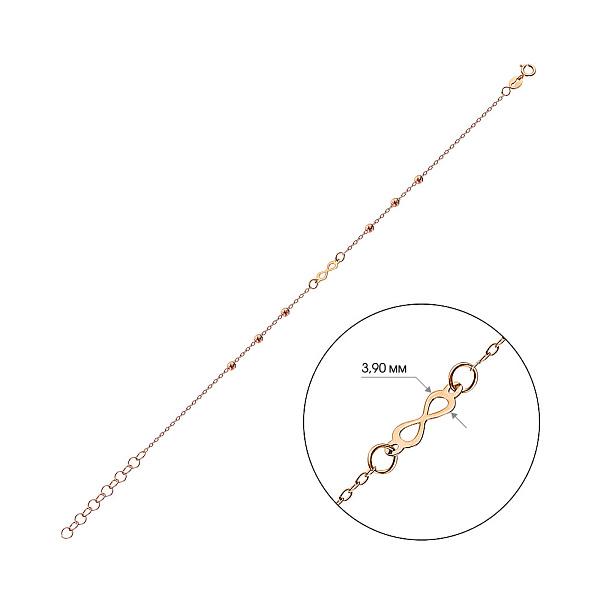 Браслет з червоного золота «Нескінченність» (арт. 324868/10а) – зображення 3