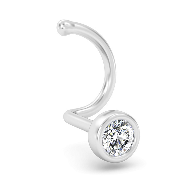 Золотой пирсинг в нос с бриллиантом (арт. Н011825005б) – изображение 1