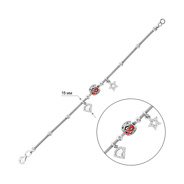 Золотой браслет с подвесками (арт. 321952бецвП2) – изображение 2