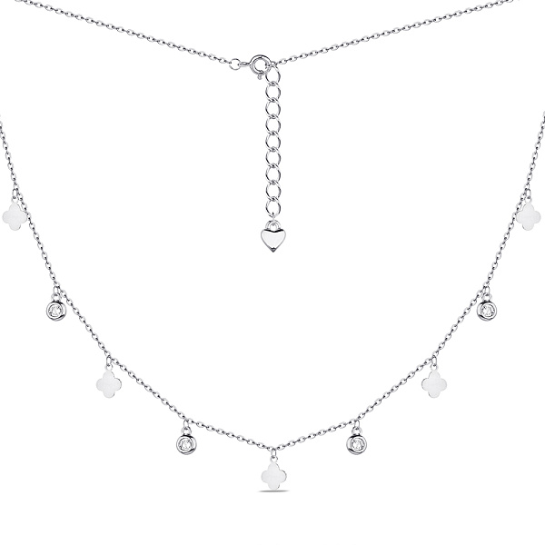 Серебряное колье Клевер с фианитами (арт. 7507/2191) – изображение 2