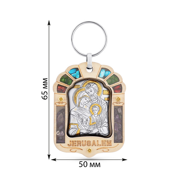 Икона Благословение Святое Семейство (50х65 мм) (арт. PI-0/005 G) – изображение 2