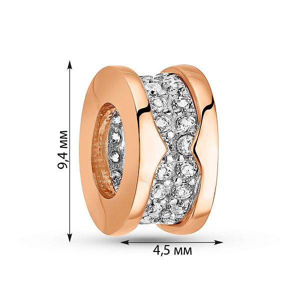 Золотий шарм з фіанітами (арт. 424800р) – зображення 2