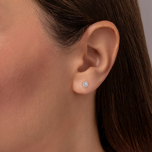 Золотые серьги пусеты с бриллиантами (арт. Т011668015б) – изображение 2