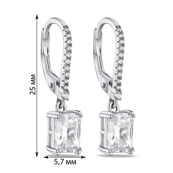 Серьги из серебра с фианитами (арт. 7502/4902) – изображение 2