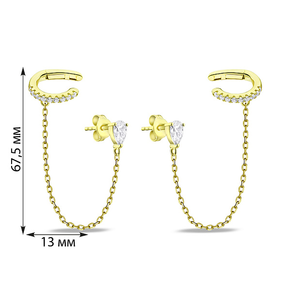 Серьги из серебра Trendy Style з каффой и фианитами (арт. 7518/6562ж) – изображение 4