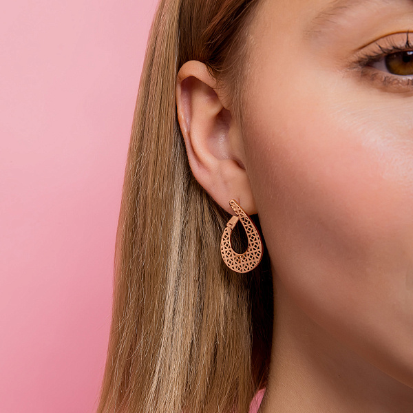 Серьги из красного золота (арт. 1091441) – изображение 2