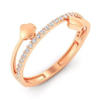 Кольцо из красного золота с фианитами (арт. 140023)