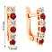 Золотые серьги в красном цвете металла с фианитами (арт. 111047к) – изображение 2