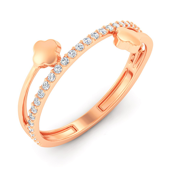 Кольцо из красного золота с фианитами (арт. 140023) – изображение 1