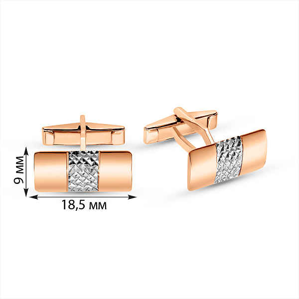 Золоті запонки без каменів (арт. 210085ра) – зображення 2