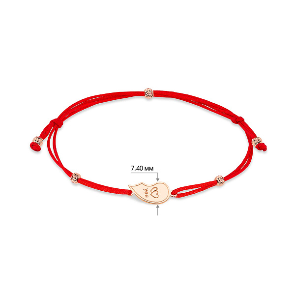 Парний браслет на нитці з золотими вставками (арт. 340009к) – зображення 2