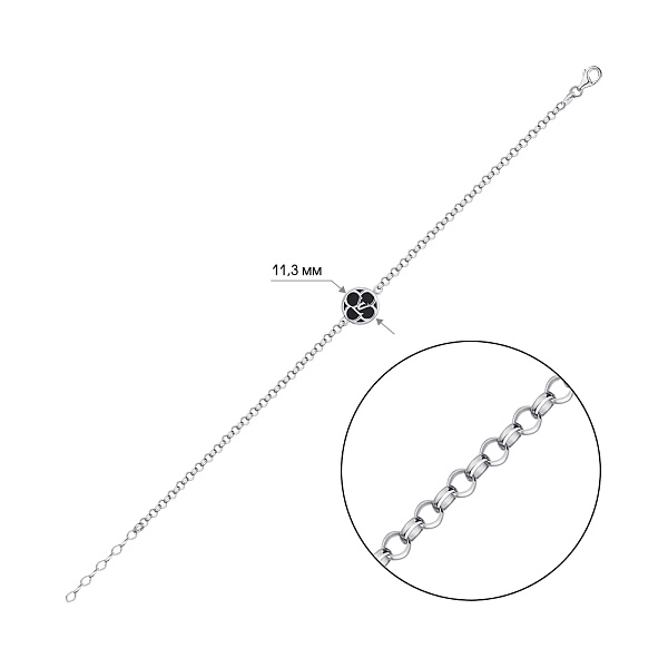 Серебряный браслет с ониксом (арт. 7509/3779о) – изображение 2
