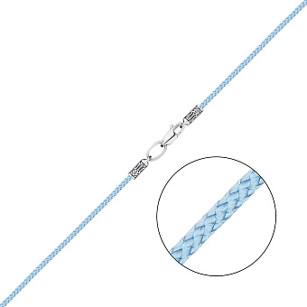 Фото Шелковый шнурок с серебряными вставками (арт. 7308/1055-2.0гшю)