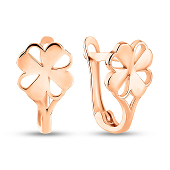 Фото Детские золотые серьги Клевер (арт. 1091193)