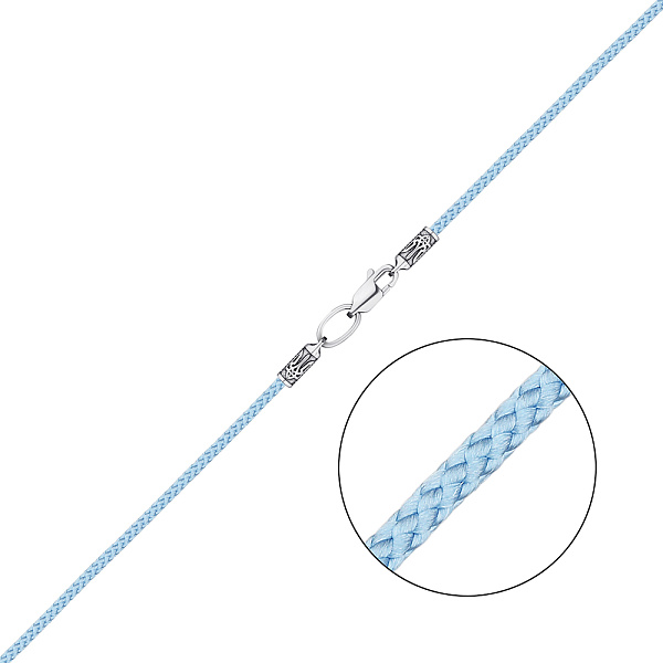 Шовковий шнурок зі срібними вставками (арт. 7308/1055-2.0гшю) – зображення 1