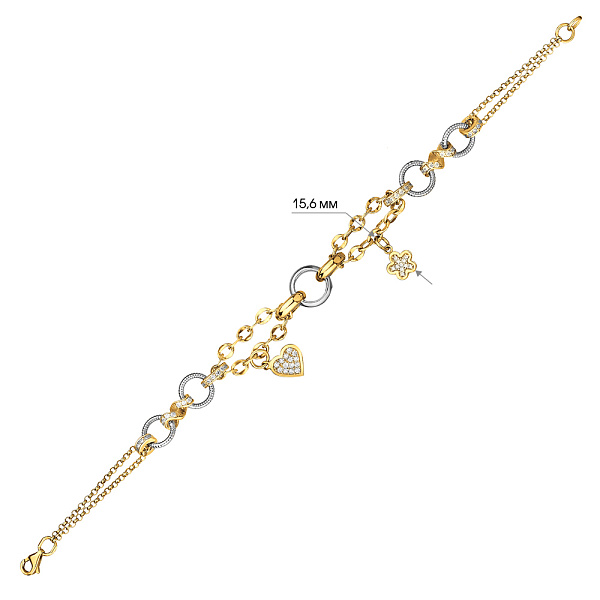 Золотой браслет с фианитами (арт. 321730ж) – изображение 2