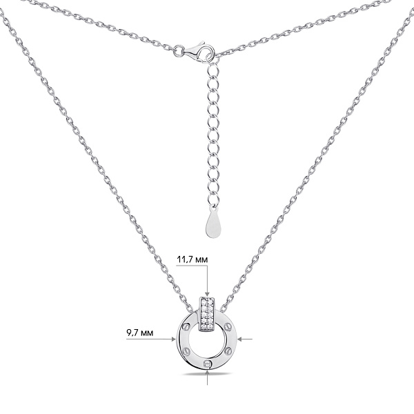 Серебряное колье с фианитами (арт. 7507/1780) – изображение 3