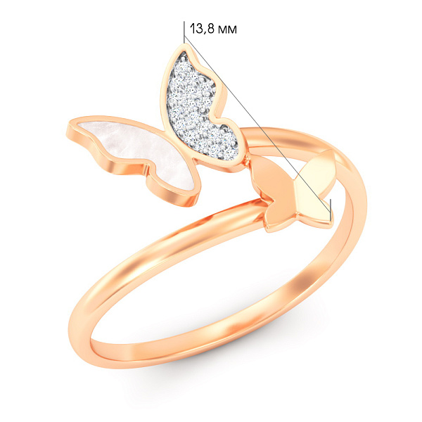 Золотое кольцо Бабочки (арт. 141243еп) – изображение 7