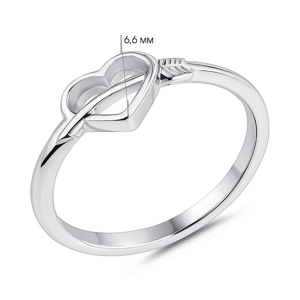 Серебряное кольцо Сердце со стрелой (арт. 7501/8293) – изображение 2
