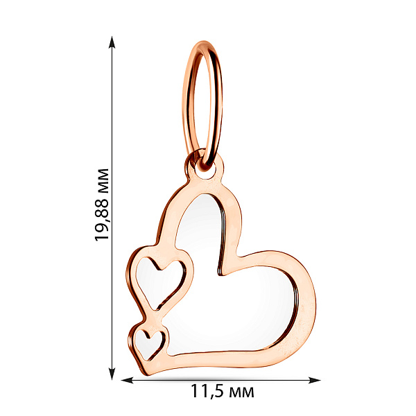 Золотая подвеска Сердечки (арт. 423895) – изображение 2