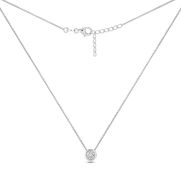 Серебряное колье с подвеской  с фианитом (арт. 7507/1937) – изображение 1