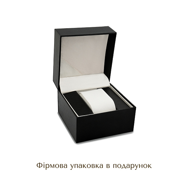 Золотые кварцевые часы с кожаным ремешком (арт. 260234жжч) – изображение 5