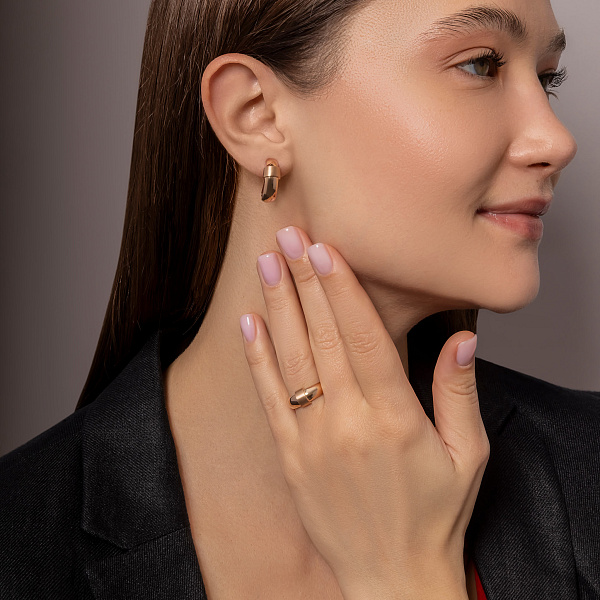 Массивное золотое кольцо с матовым покрытием (арт. 156751м) – изображение 3