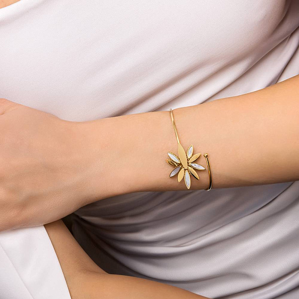 Жорсткий браслет Francelli з жовтого золота (арт. 326818жп) – зображення 2