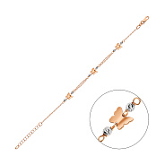 Фото Браслет "Бабочка" из красного и белого золота (арт. 325425кб)