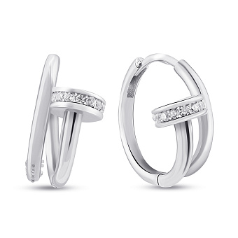 Срібні сережки Цвях з фіанітами (арт. 7502/9665/15)