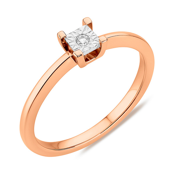 Золотое кольцо с бриллиантом (арт. К011747) – изображение 1