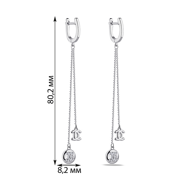 Серьги-подвески из серебра с фианитами (арт. 7502/4630) – изображение 2