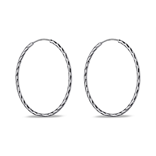 Серебряные серьги-кольца без камней (арт. 7502/9821/45) – изображение 1