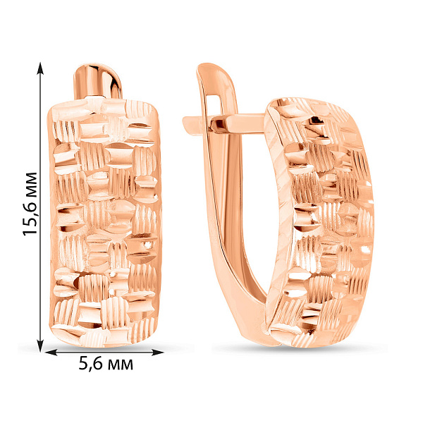 Золоті сережки з алмазною насічкою (арт. 120607) – зображення 2