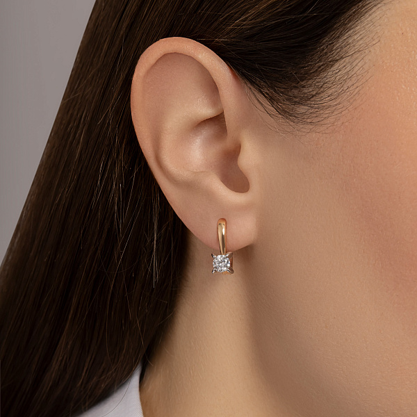 Золоті сережки з фіанітом (арт. 110403) – зображення 2