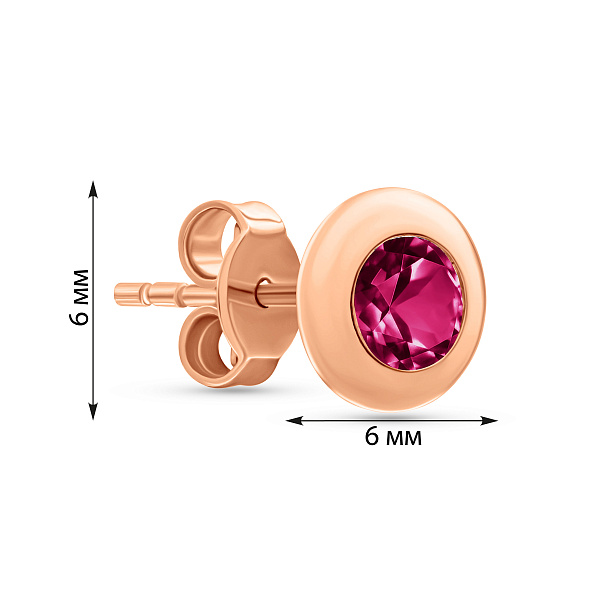 Одинарна золота сережка з фіанітом (арт. 100882кЯ) – зображення 3