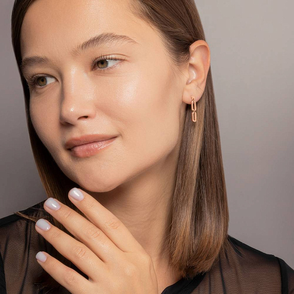 Сережки Ланки з червоного золота (арт. 1091594) – зображення 3