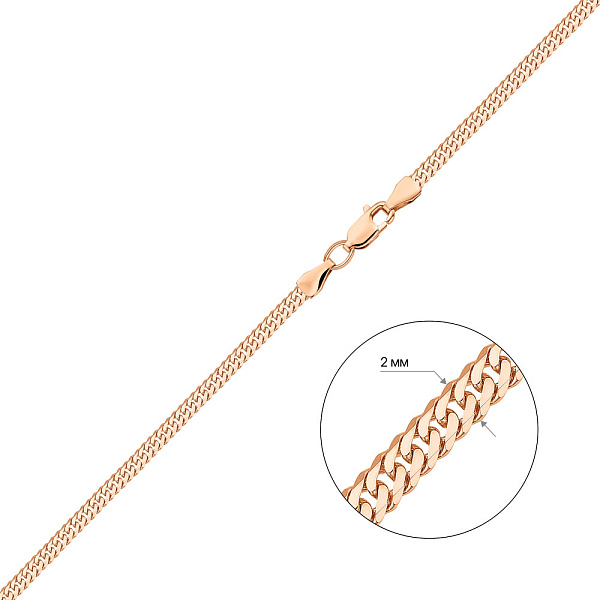 Ланцюжок з червоного золота в плетінні Ромб (арт. ц303006п) – зображення 3