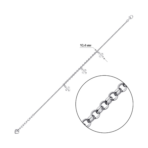 Срібний браслет з підвісками без каміння (арт. 7509/4827) – зображення 2