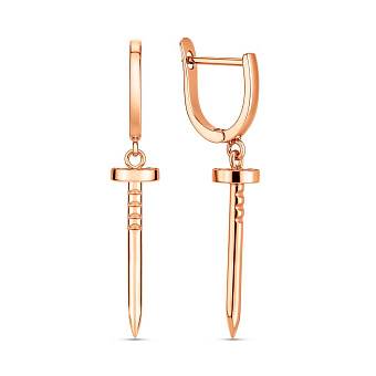 Фото Серьги из красного золота с подвесками (арт. 108698а)