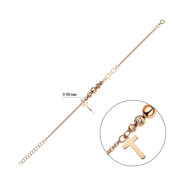 Браслет из красного золота с подвеской (арт. 325459) – изображение 3