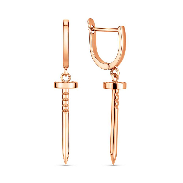 Серьги из красного золота с подвесками (арт. 108698а) – изображение 1