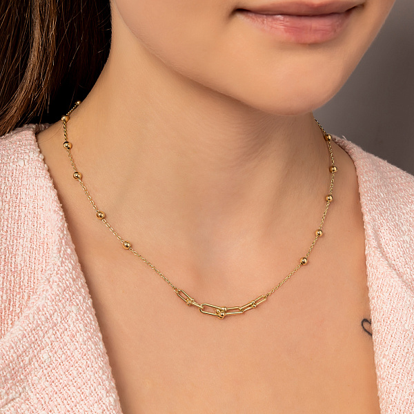 Кольє з жовтого золота ез каменів (арт. 352968ж) – зображення 3