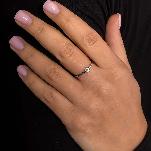 Золота каблучка з діамантами (арт. К011879005б) – зображення 2