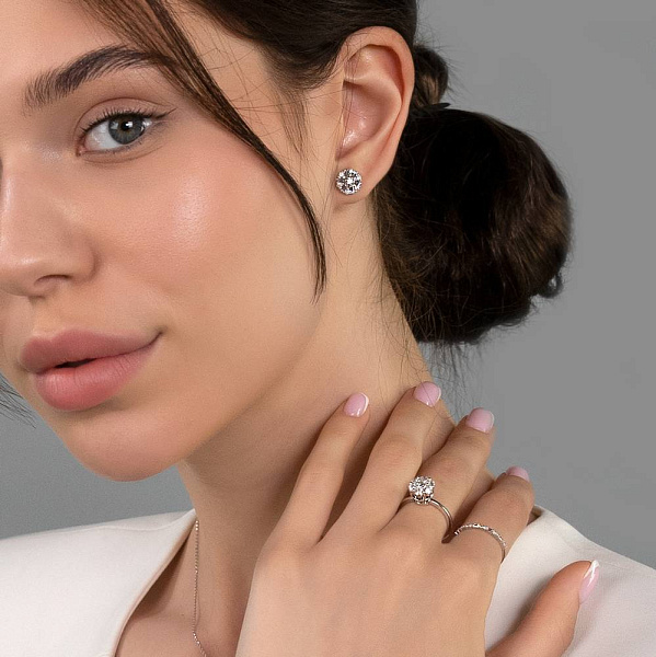 Кольцо золотое с бриллиантами (арт. К011442080б) – изображение 3