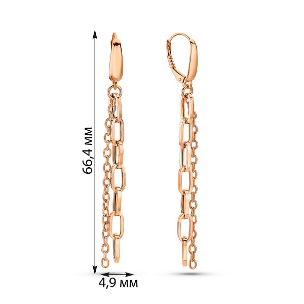 Серьги из красного золота Звенья (арт. 1091578) – изображение 4