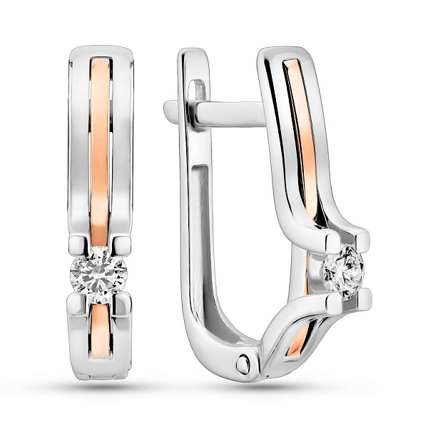 Золотые серьги с бриллиантами (арт. С011002010бк) – изображение 1