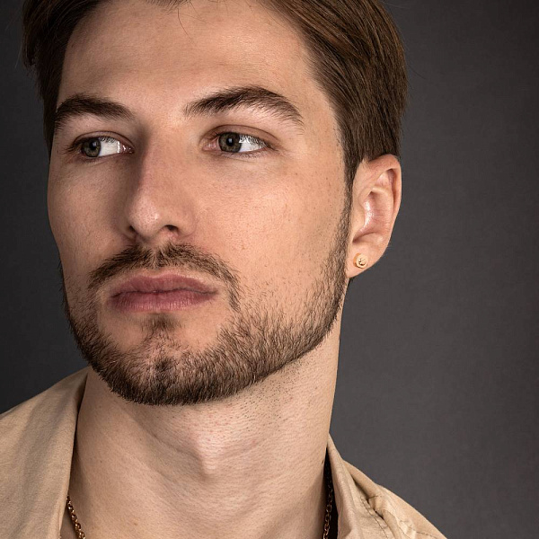 Сережки-пусети з червоного золота (арт. 1101101) – зображення 4