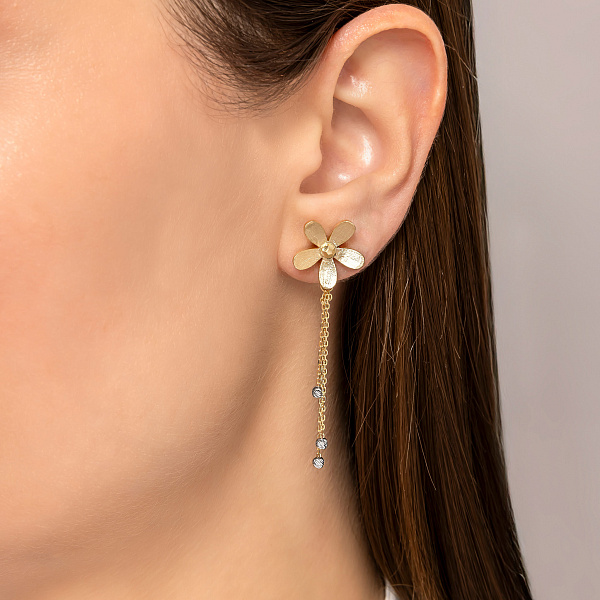 Золотые серьги Francelli (арт. 1101133ж) – изображение 2