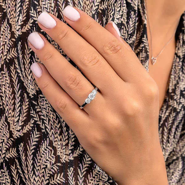 Кольцо из белого золота с бриллиантами (арт. К01146208616б) – изображение 2